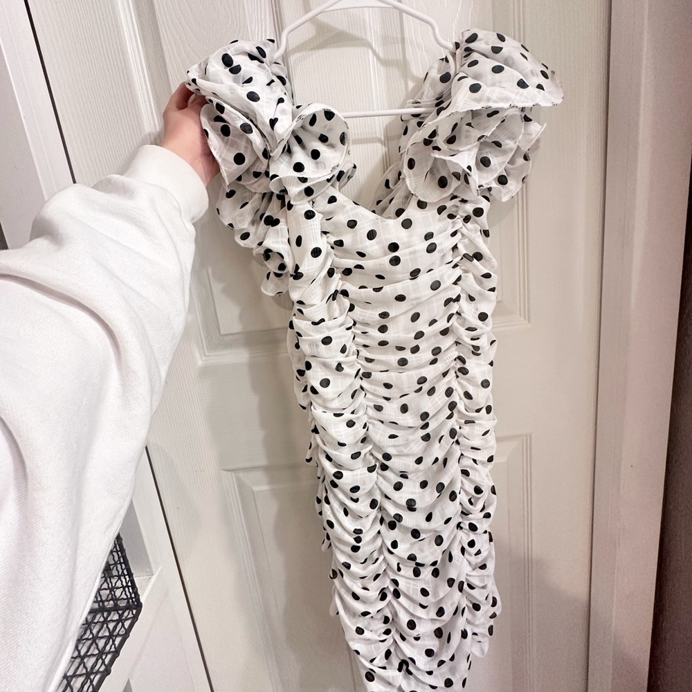 White and black dress